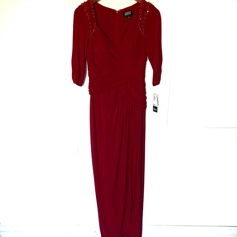 Adrianna Papell dress Red, Draped Jersey size 4